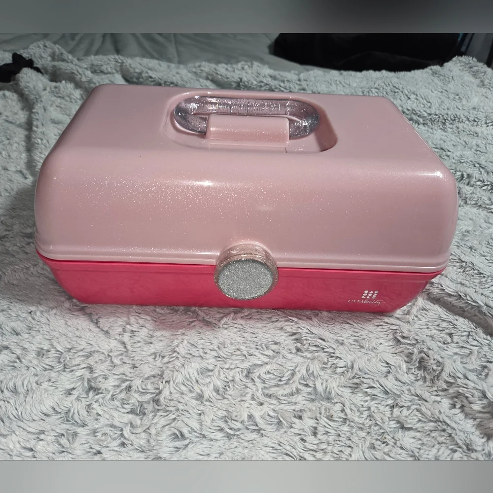 Caboodles Pink Two-Tone Glitter Cosmetic Case